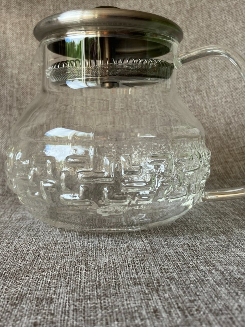 Dancing Leaf Teapot Clear Glass Tea Pot With Steel Strainer 28oz, NIB - Picture 7 of 11